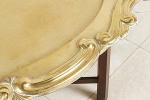 Hollywood Regency Oval Brass Tray Table
