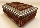 19th Century Anglo-Indian Jewelry Box with Lidded Compartments
