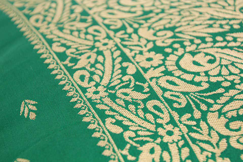 Large Moroccan Damask Green Bolster Lumbar Decorative Pillow