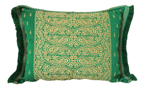 Large Moroccan Damask Green Bolster Lumbar Decorative Pillow