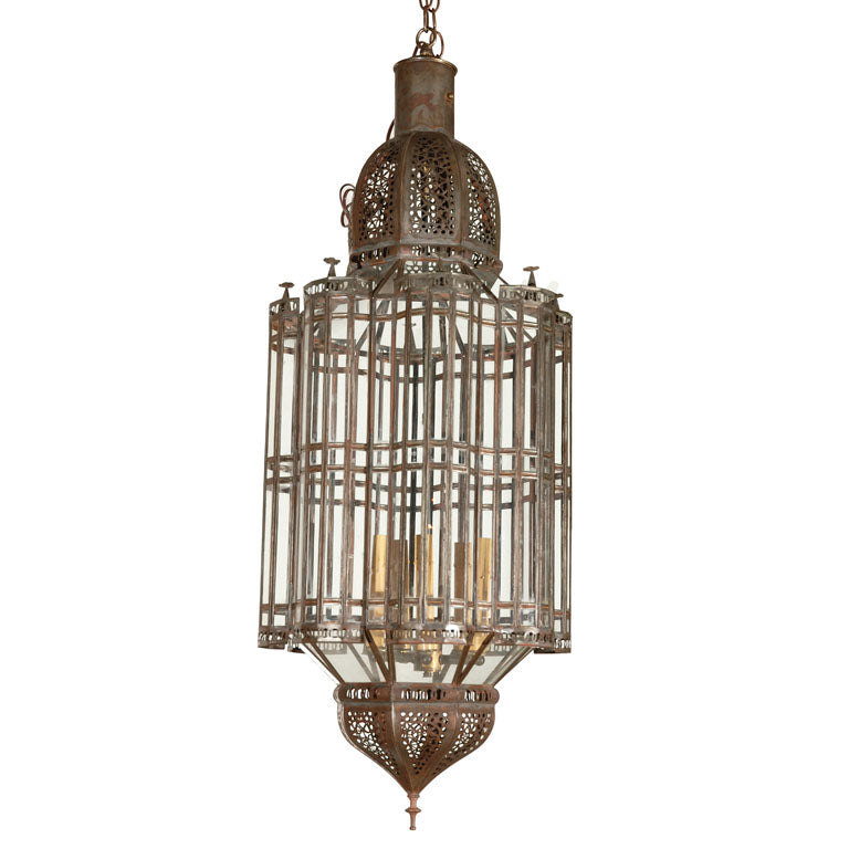 Moroccan Large Clear Glass Pendant Chandelier