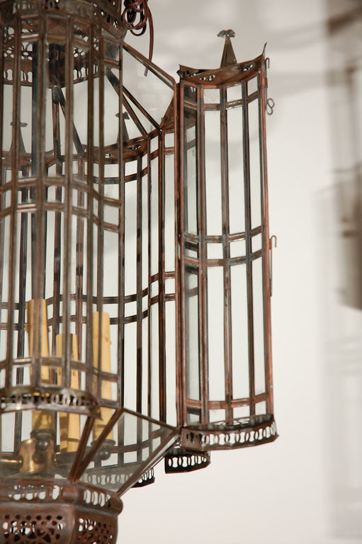 Moroccan Large Clear Glass Pendant Chandelier