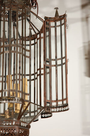Moroccan Large Clear Glass Pendant Chandelier