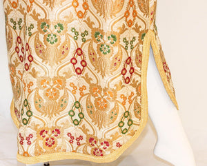 Elegant Moroccan Damask Metallic Floral Caftan