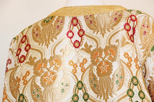 Elegant Moroccan Damask Metallic Floral Caftan