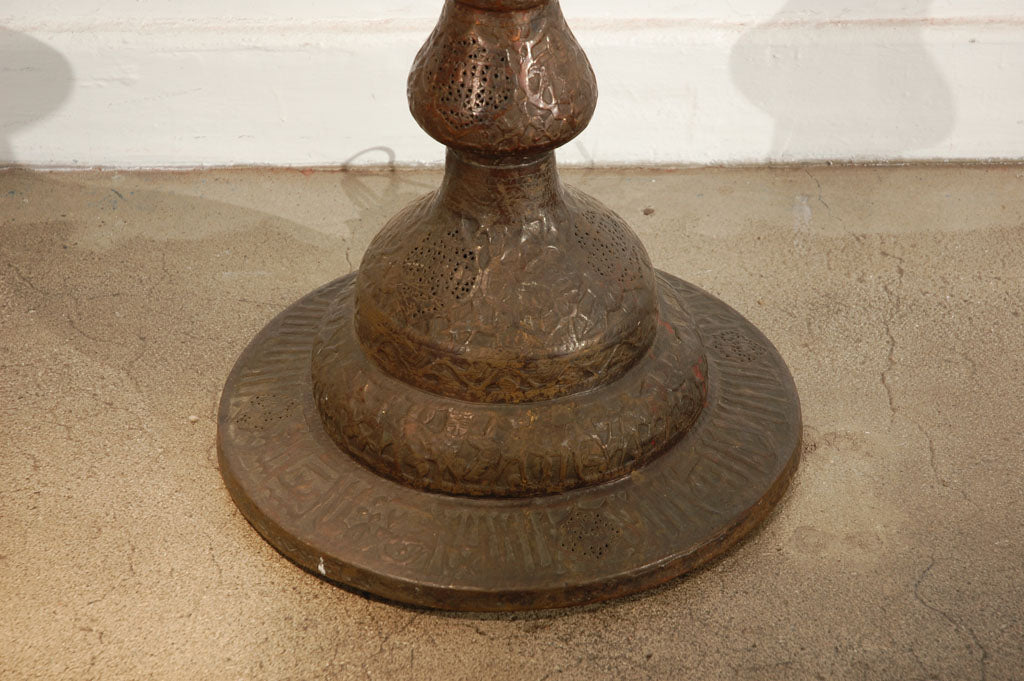 Middle Eastern Moorish Syrian Brass Pierced Floor Lamp