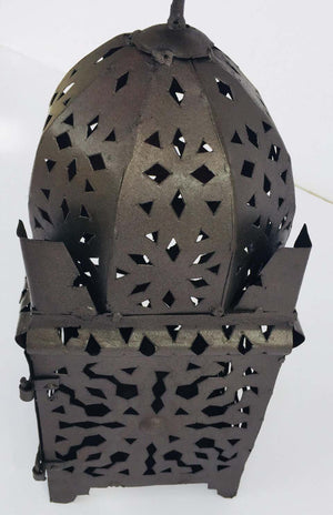 Moroccan Hurricane Metal Candle Lantern Indoor or Outdoor