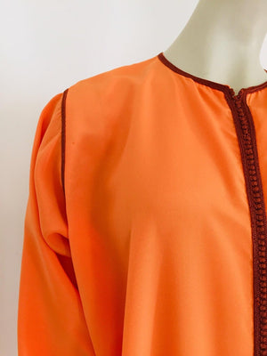 Moroccan Orange Kaftan Maxi Dress Caftan Size Large
