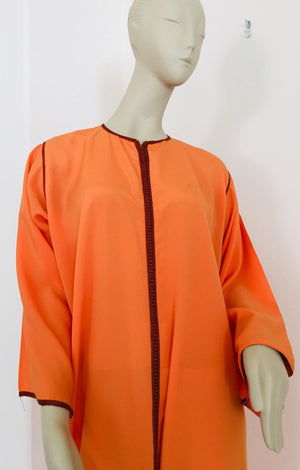 Moroccan Orange Kaftan Maxi Dress Caftan Size Large