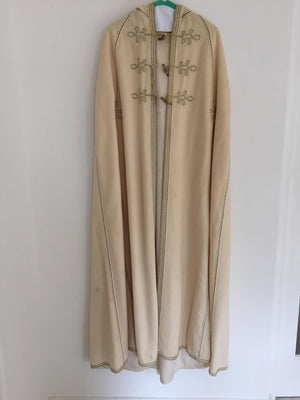 Elegant Moroccan Caftan Hooded Wool Burnous Cape, circa 1970