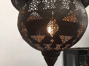 Antique 19th Century Hand-Crafted Moorish Pierced Brass Turkish Chandelier