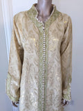 Moroccan Metallic Gold Brocade Kaftan, Maxi Dress Kaftan from Morocco, Africa