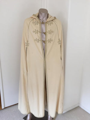 Elegant Moroccan Caftan Hooded Wool Burnous Cape, circa 1970