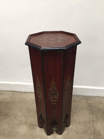Hand-Painted Moroccan Pedestal Table