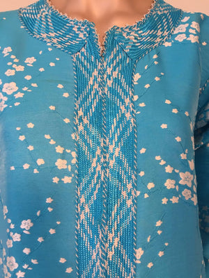 Vintage Moroccan Designer Kaftan Turquoise Maxi Dress Kaftan