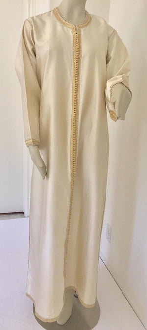 Moroccan Elegant Luxury Dupiono Silk Caftan Gown Maxi Dress