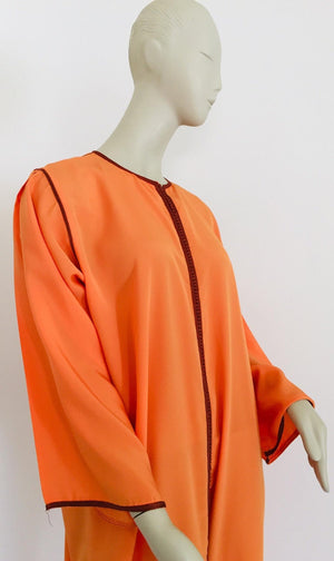 Moroccan Orange Kaftan Maxi Dress Caftan Size Large