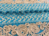 Moroccan Kaftan in Turquoise Blue and Silver