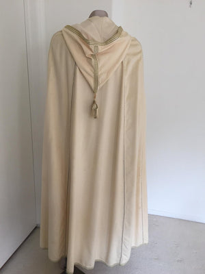 Elegant Moroccan Caftan Hooded Wool Burnous Cape, circa 1970