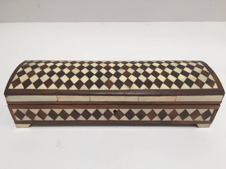 Vizagapatam Anglo-Indian Rectangular Box with Bone Inlaid