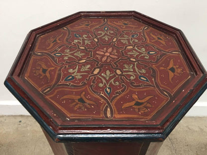 Hand-Painted Moroccan Pedestal Table