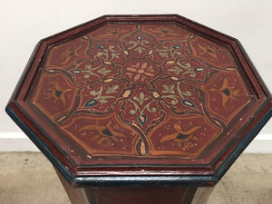 Hand-Painted Moroccan Pedestal Table