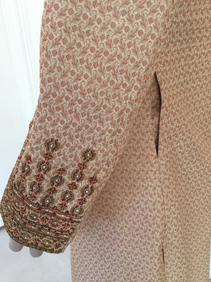 Gold Brocade Gentleman Indian Wedding or Party Maharaja Sultan Tuxedo Coat