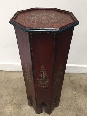 Hand-Painted Moroccan Pedestal Table