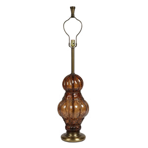 Vintage Murano Amber Venetian Italian Glass Table Lamp by Marbro