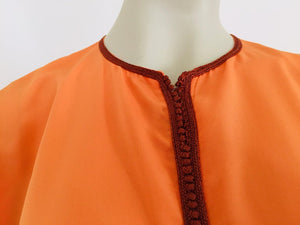 Moroccan Orange Kaftan Maxi Dress Caftan Size Large