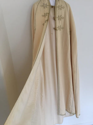 Elegant Moroccan Caftan Hooded Wool Burnous Cape, circa 1970