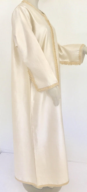 Moroccan Elegant Luxury Dupiono Silk Caftan Gown Maxi Dress