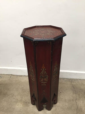 Hand-Painted Moroccan Pedestal Table