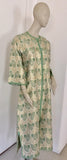 Vintage Moroccan Caftan Lime Green and Silver and Gold Metallic Floral Brocade