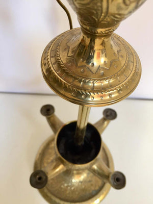 Anglo Raj Antique Century Brass Oil Lamp