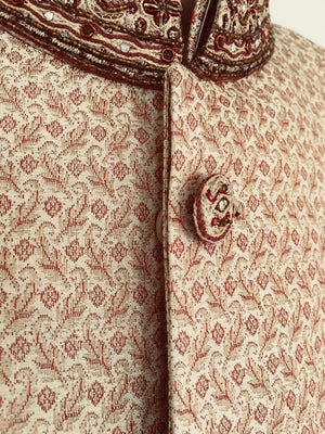 Gold Brocade Gentleman Indian Wedding or Party Maharaja Sultan Tuxedo Coat