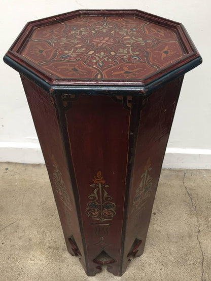 Hand-Painted Moroccan Pedestal Table