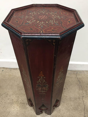 Hand-Painted Moroccan Pedestal Table