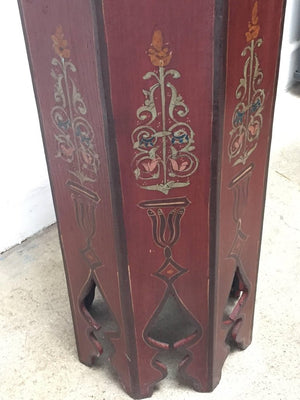 Hand-Painted Moroccan Pedestal Table