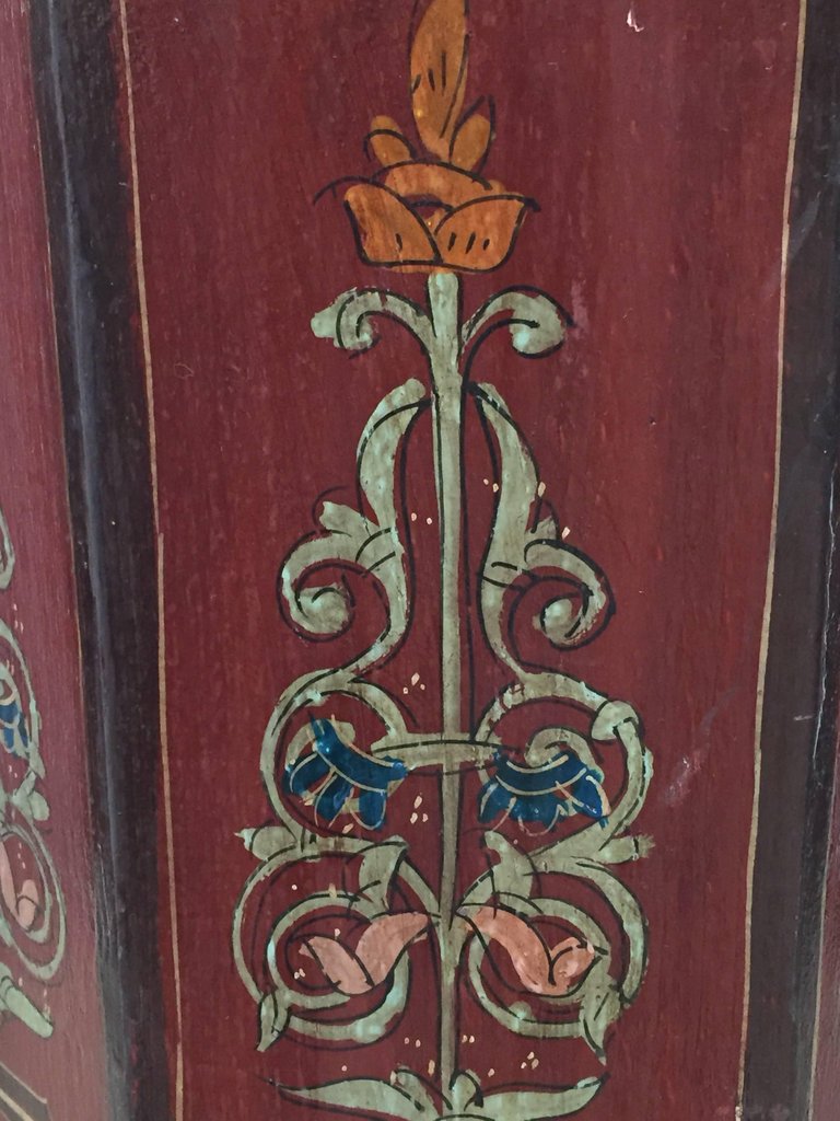 Hand-Painted Moroccan Pedestal Table