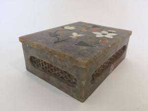 Anglo-Raj Marble Inlay Box Pietra Dura