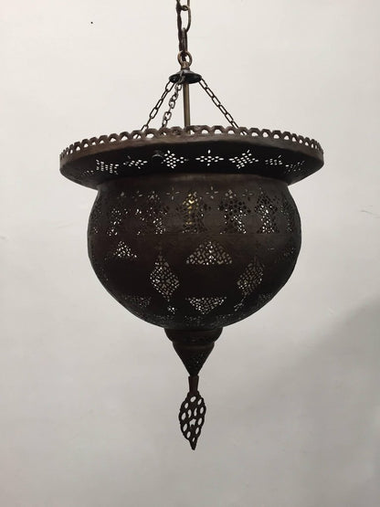 Antique 19th Century Hand-Crafted Moorish Pierced Brass Turkish Chandelier