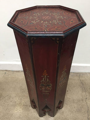 Hand-Painted Moroccan Pedestal Table