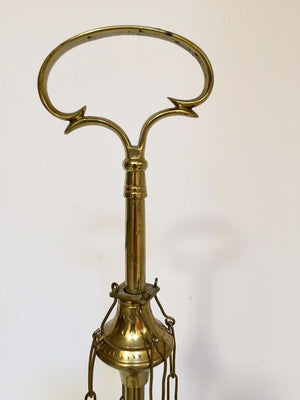 Italian Cast Brass Four Burner Lucerne Oil Lamp Antique 1850