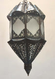 Moroccan Handcrafted Moorish Pendant Frosted Glass Lantern