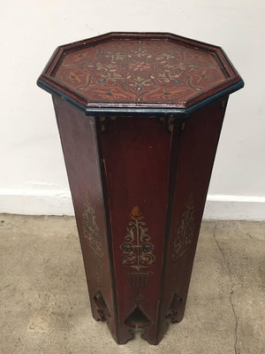 Hand-Painted Moroccan Pedestal Table