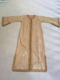 Moroccan Caftan in Gold Bronze Metallic Brocade, Maxi Gown Dress Kaftan