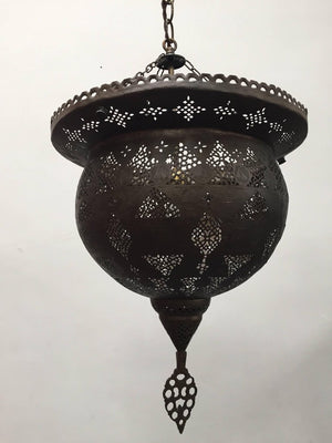 Antique 19th Century Hand-Crafted Moorish Pierced Brass Turkish Chandelier