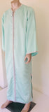 Moorish Turquoise Blue 1970s Maxi Dress Caftan