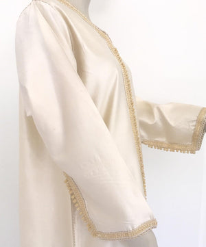 Moroccan Elegant Luxury Dupiono Silk Caftan Gown Maxi Dress